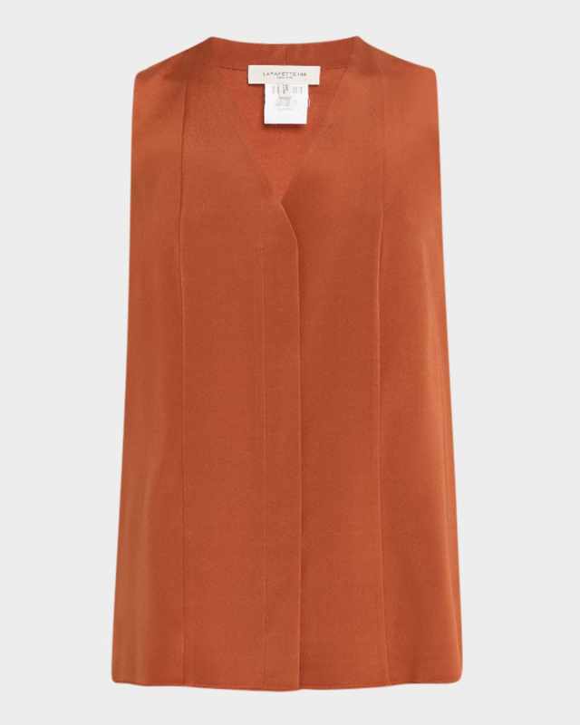 Sleeveless Organic Stretch Silk Blous